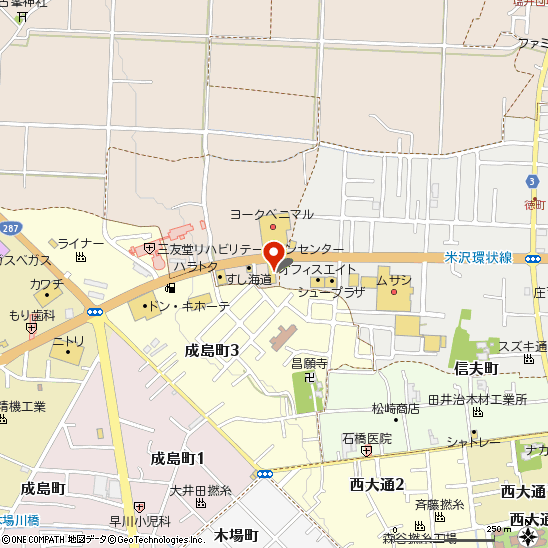 タイヤ館米沢付近の地図